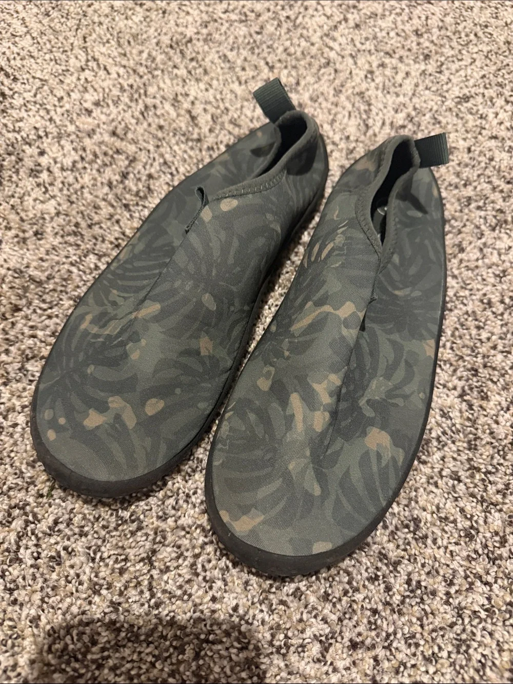 Kids Slip-On Water Shoes in Dark Green Camo